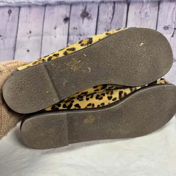 VOLOTILE Animal Print Flats Slip-On Leather Brown Tan Size 8 - Picture 6 of 8